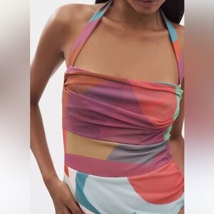 NWT Anthropologie Vibrant Multicolor Halter Dress